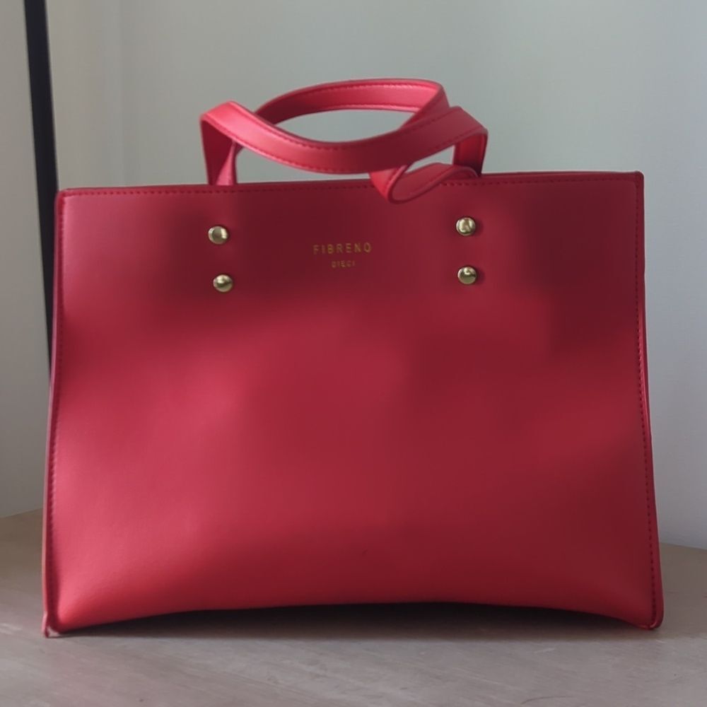 Fire Engine Red Tote Bag Fibreno Dieci